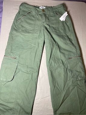 Tilly’s- RSQ Low Rise Zippered Overdye Green Cargo Pants Size M